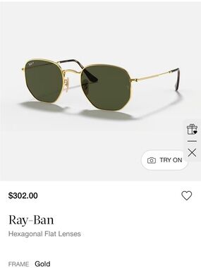 Ray-Ban Gold Frame polarized sunglasses